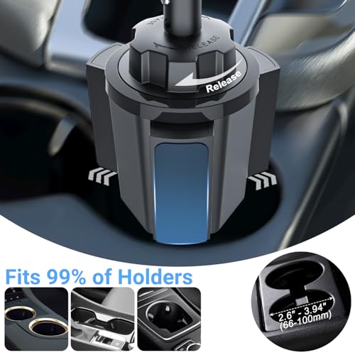 INSSKY Car Tablet Holder for Cup Holder, Metal Long Arm 360° Rotation Tablet Mount for Truck Golf Treadmill, Fit Thickness Case (Deep Max 1.18'') for iPad Pro/Air/Mini, Galaxy Tab & 6.1-15.6" Devices - Image 4
