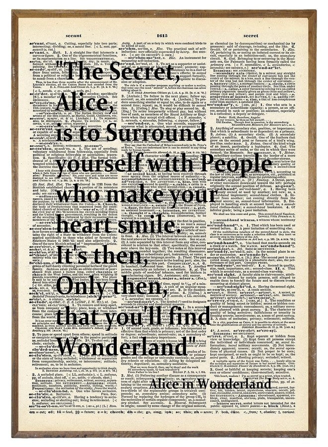 YUMKNOW Mad Hatter The Secret is To Surround Yourself - Alice in Wonderland Wall Art Decor - Alice Inspirational Saying Quote Poster Print - Motivational Wall Art for Alice Fans - Gift for Women Teen Girl - Image 1