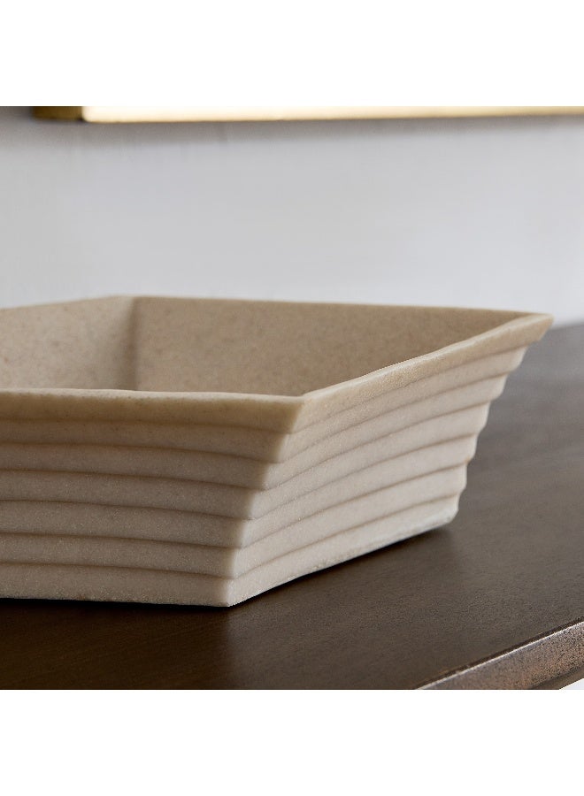 Silton Ribbed Decorative Bowl - 25x25x12 cm