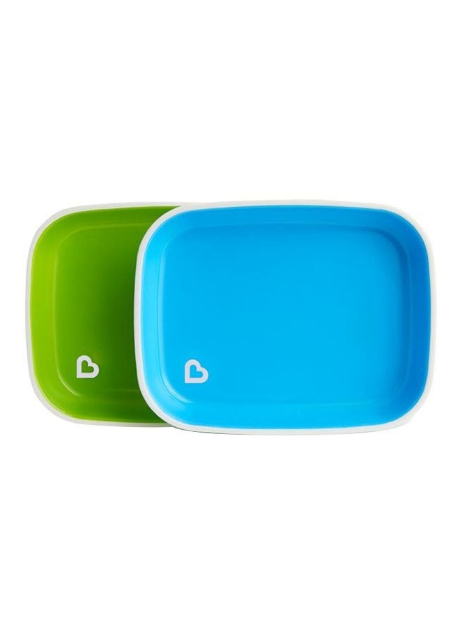 Munchkin Splash Toddler Plate, Pack Of 2 - Green/Blue - Image 1