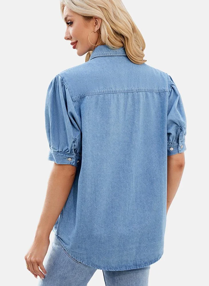 يونيكي Blue Plain Regular Fit Shirt