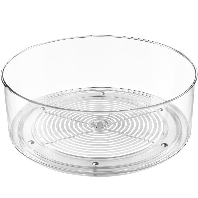 Slow Slog Refrigerator Lazy Susan, Round Clear Turntable Organizer, Plastic 360 Degree Rotating Lazy Susan for Fridge, Food Storage Container for Kitchen,1pcs - Image 1
