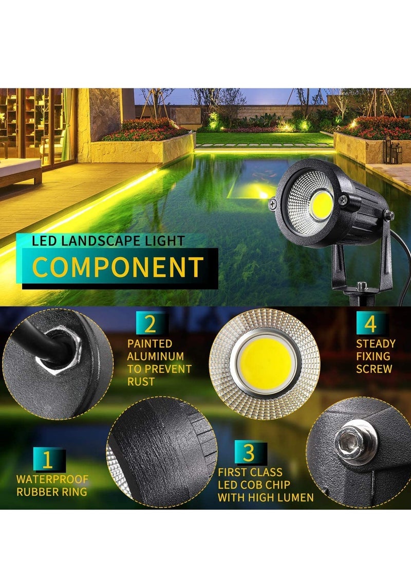 Luckam LED Landscape Lights, AC Outdoor Pathway Garden Yard Spotlight, IP65 Waterproof Flood Light, Spotlight with Spike Stand - Image 2