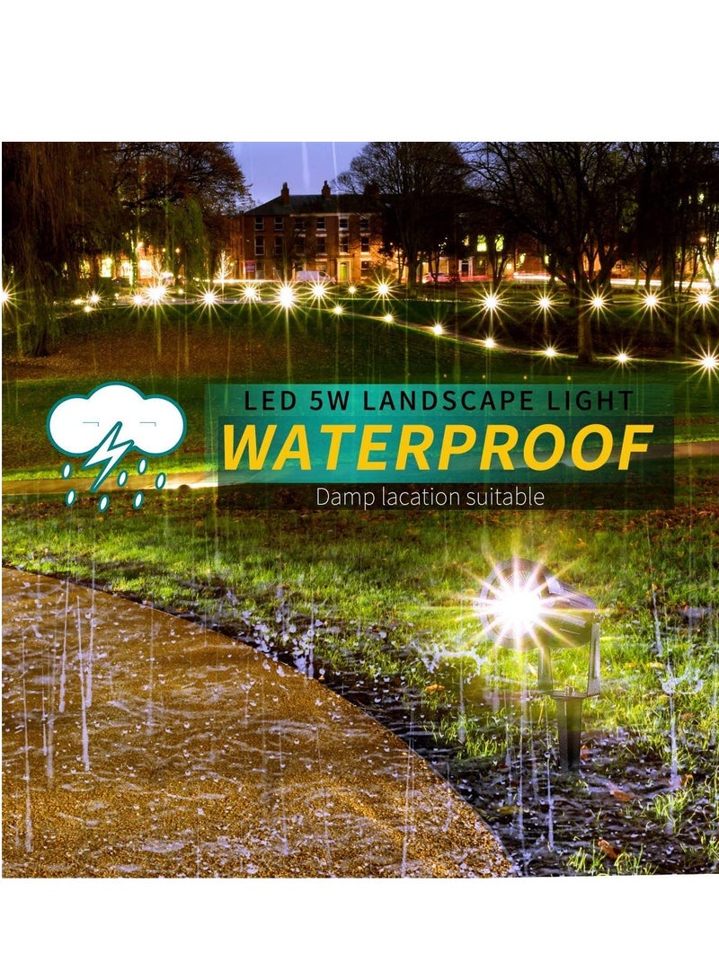 Luckam LED Landscape Lights, AC Outdoor Pathway Garden Yard Spotlight, IP65 Waterproof Flood Light, Spotlight with Spike Stand - Image 5
