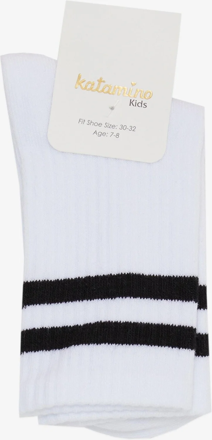 Katamino Boy Socks Striped 5-14 Years Old, White