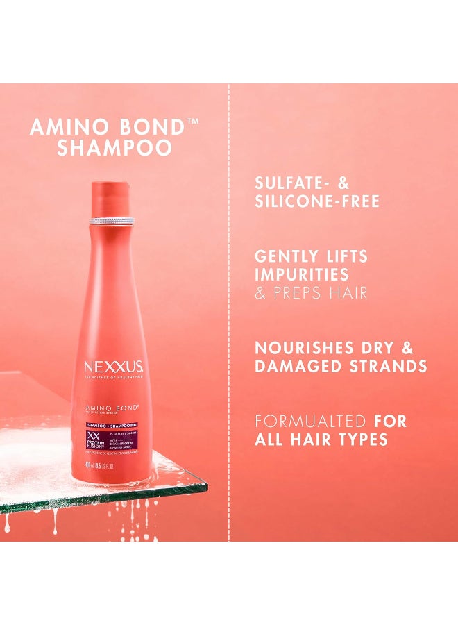 Nexxus Shampoo Amino Bond for All Types of Damaged Hair with Amino Acids & Keratin Protein 13.5 oz - Image 4