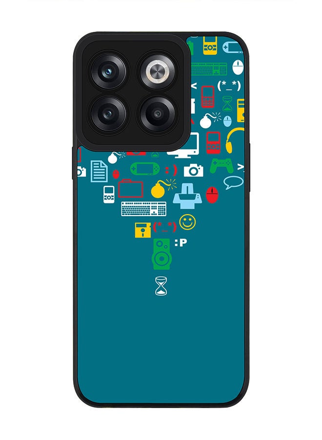 Stylizedd Rugged Black edge case for OnePlus 10T Slim fit Soft Case Flexible Rubber Edges Anti Drop TPU Gel Thin Cover - Convergence (Green) - Image 1