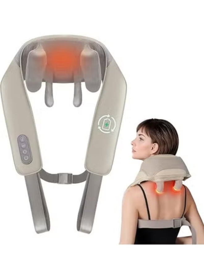 Wireless Cervical & Back Massager - 4D Shiatsu Kneading with Soothing Heat - Portable Electric Massager for Instant Pain Relief & Daily Relaxation - Image 1
