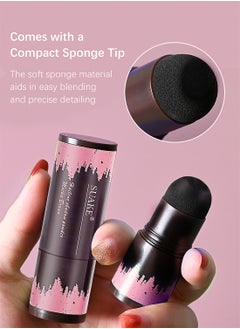 SUAKE Hairline Shadow Powder with Puff Touch Instantly Natural Magical Quick Cover Hair Root Dye Hair Root Concealer for Thinning Hair to Beautify Forehead Curves Pearl Black  - Image 2