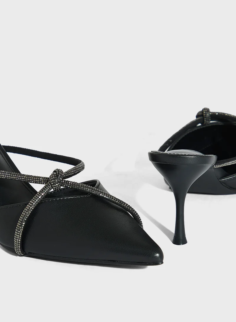 Ella Limited Edition Diamante Knot Detail Pump