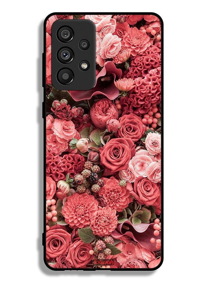 Tolwak Samsung Galaxy A73 5G Protective Case Cover Peach Roses - Image 1