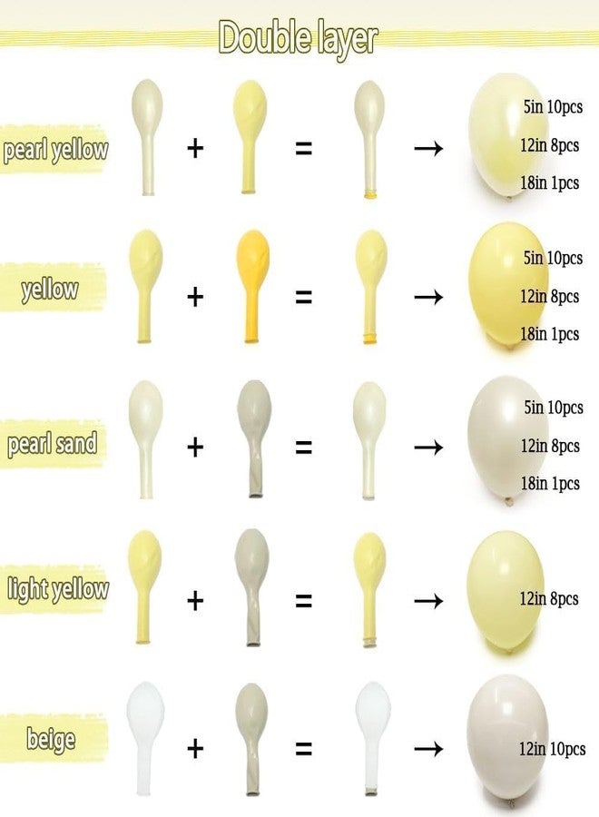Partycus Yellow Balloon Arch Kit Double Stuffed, Pastel Light Yellow Pearl White Sand Balloon Garland for Bee Baby Shower Bridal Wedding Birthday Lemon Valentine Party - Image 4