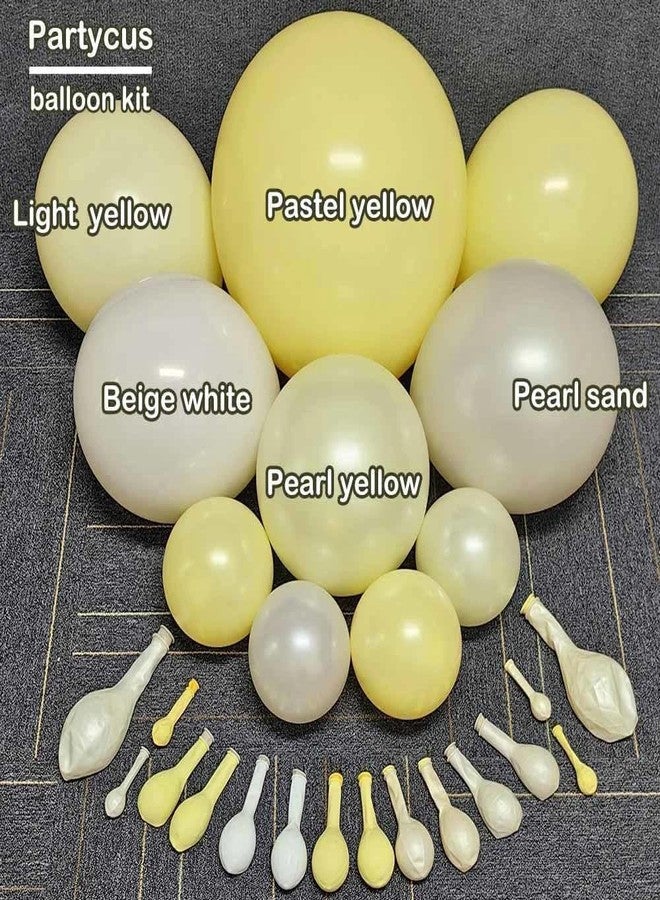 Partycus Yellow Balloon Arch Kit Double Stuffed, Pastel Light Yellow Pearl White Sand Balloon Garland for Bee Baby Shower Bridal Wedding Birthday Lemon Valentine Party - Image 3