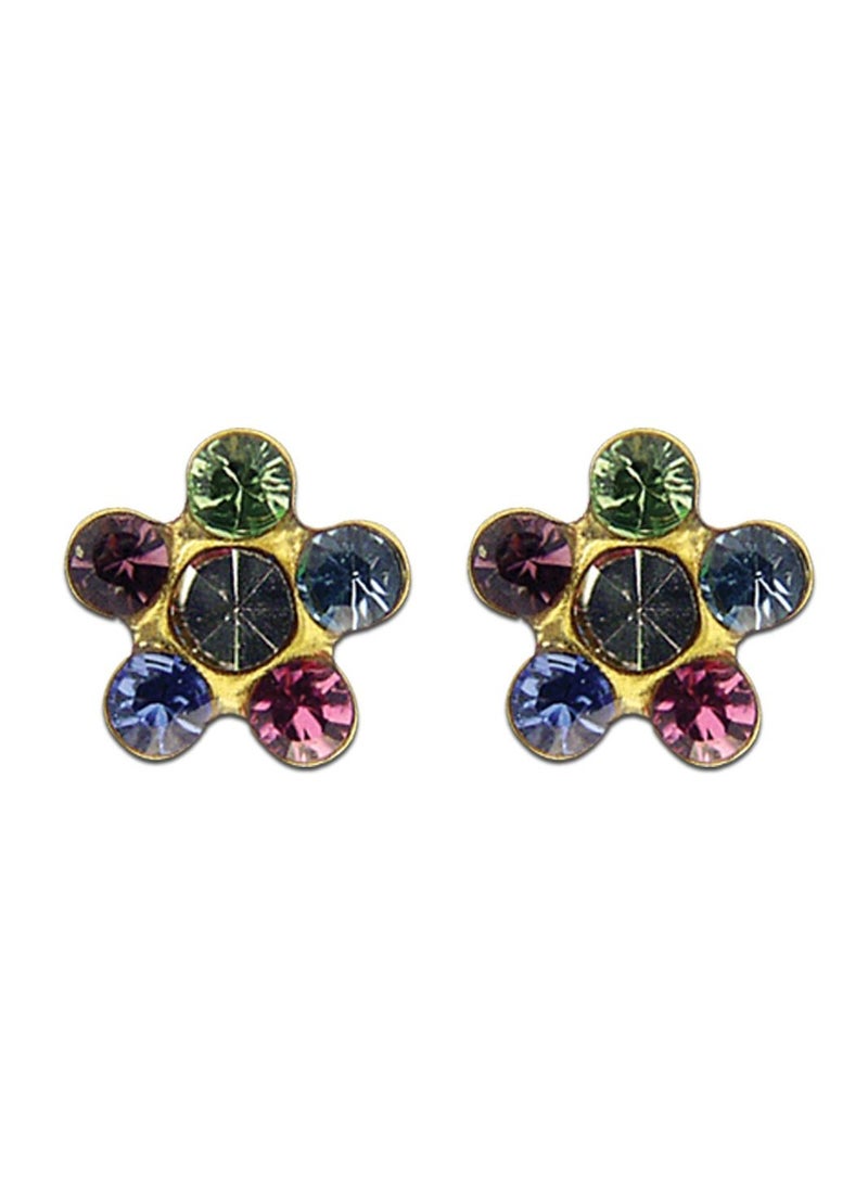 آير جير حلق مطلي بالذهب عيار 24 قيراط ديزي قوس قزح - Image 3