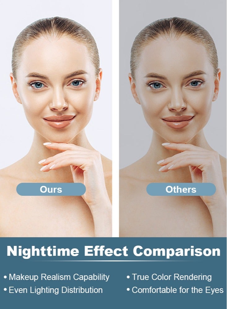 Perfii Lighted Makeup Mirror, Hollywood Cosmetic Mirror with 9 Dimmable LED Bulbs, Smart Touch Control, 3 Colors Dimmable Light, 360° Rotation for Ultimate Glam - Image 5