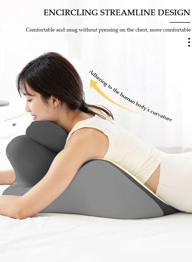 DUNISO Bed Reading Pillow ,Memory Foam Multi Functional Comfortable Leg Rest Cushion, Couples Pregnanly Pillow, Stomach Sleeping Pillow for Sleeping,Sofa,TV,Chair,Couch,Floor,Lounge,Gamers, Readers & Nursing Moms - Image 5