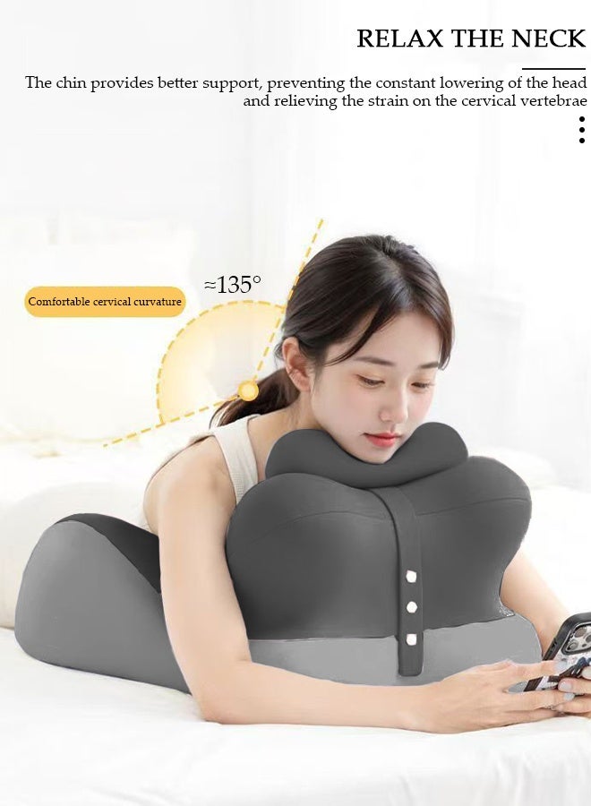 DUNISO Bed Reading Pillow ,Memory Foam Multi Functional Comfortable Leg Rest Cushion, Couples Pregnanly Pillow, Stomach Sleeping Pillow for Sleeping,Sofa,TV,Chair,Couch,Floor,Lounge,Gamers, Readers & Nursing Moms - Image 3