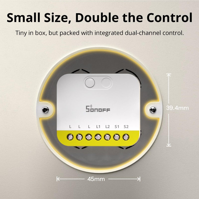 SONOFF MINI Duo-L Zigbee Smart Switch â€“ No Neutral Wire, Zigbee 3.0, Dual Channel, Compact Design, Works with Alexa, Google Home - Image 3