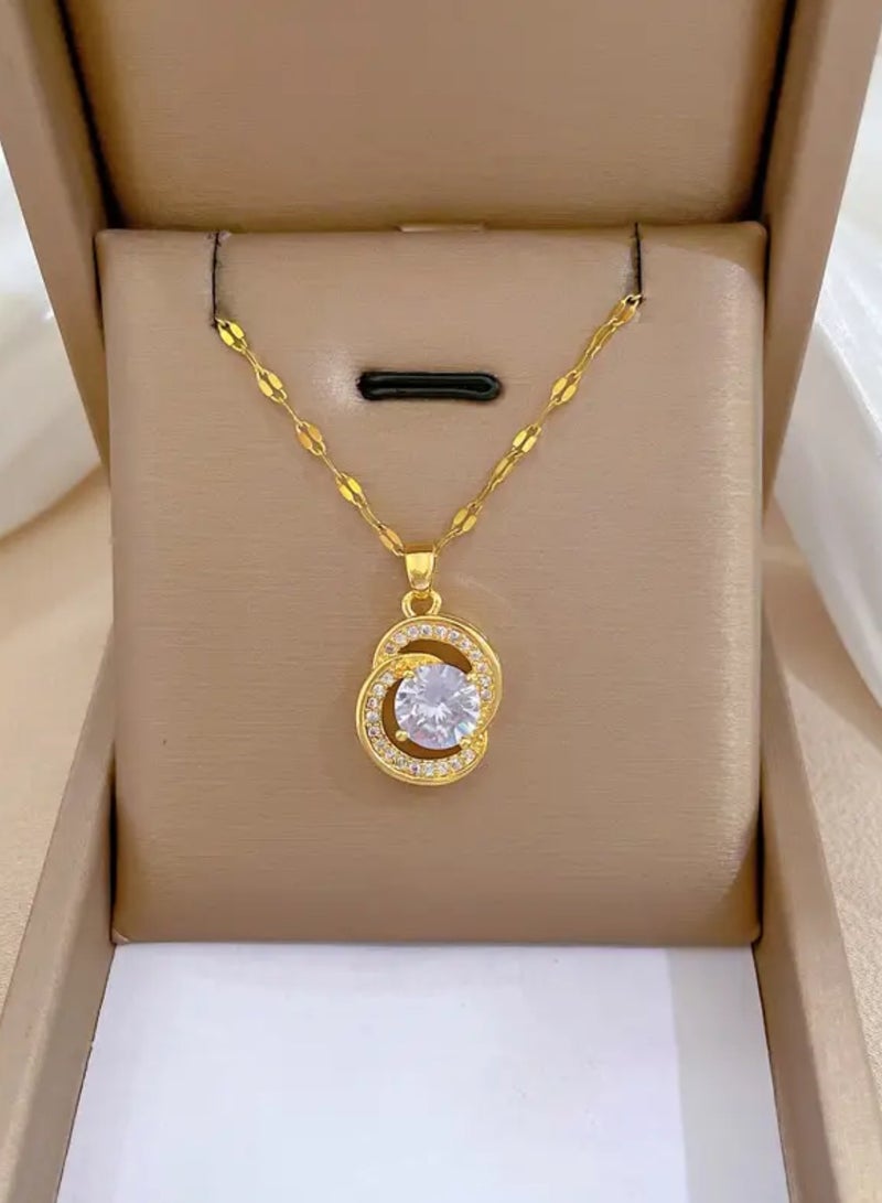 Equal Stainless Steel Gold Plated Necklace For Women - Image 4