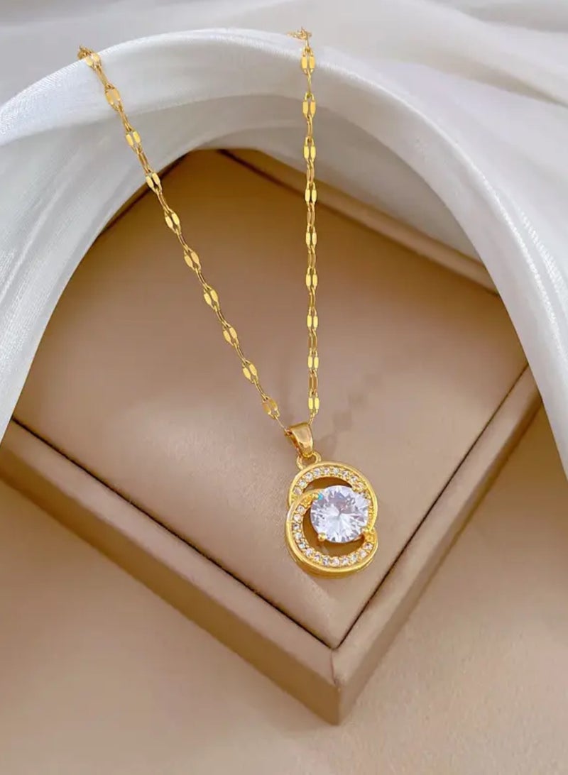 Equal Stainless Steel Gold Plated Necklace For Women - Image 2