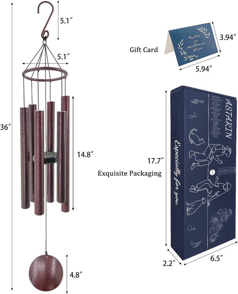 ASTARIN Sympathy Memorial Wind Chimes - Large Deep Tone Outdoor in Memory of Loved Ones - 36 Inch - Image 2