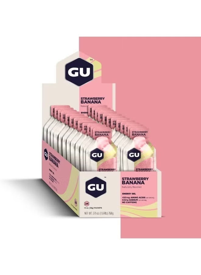 GU Energy Gel, Strawberry Banana Flavor, 1 Sachet, Fast-Acting Carbs & Electrolytes, Quick Energy Boost for Endurance, Pocket-Sized, Easy to Digest - Image 5
