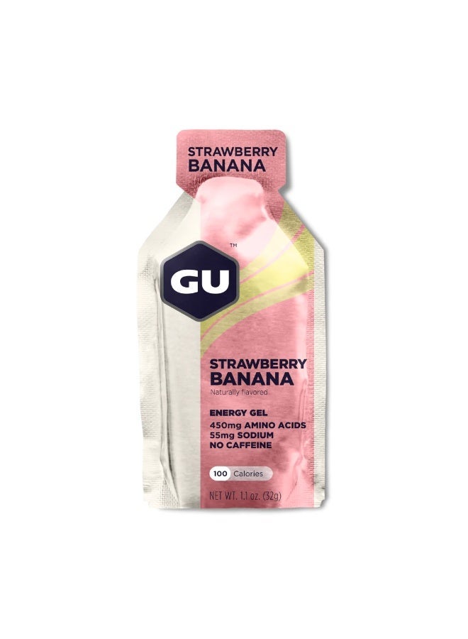 GU Energy Gel, Strawberry Banana Flavor, 1 Sachet, Fast-Acting Carbs & Electrolytes, Quick Energy Boost for Endurance, Pocket-Sized, Easy to Digest - Image 4