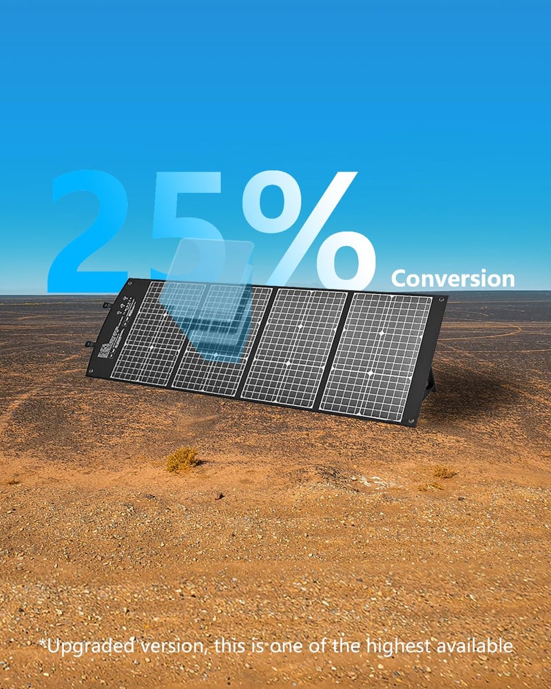 ELECAENTA لوحة شمسية محمولة ELECAENTA بقوة 120 واط لمحطة توليد الطاقة، تحويل عالي بنسبة 25%، 45 واط USB C QC 3.0 للهاتف المحمول والتابلت والكاميرا والطائرة بدون طيار، شاحن شمسي قابل للطي ETFE للأنشطة الخارجية والتخييم خارج الشبكة - Image 2