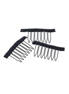 SWACC SWACC 100 Pcs Wig Combs for Making Wig Caps 7-teeth Metal Snap Steel Teeth with Cloth to secure wig no sew (Black, 7-Teeth Wip Comb)  - Image 4
