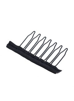 SWACC SWACC 100 Pcs Wig Combs for Making Wig Caps 7-teeth Metal Snap Steel Teeth with Cloth to secure wig no sew (Black, 7-Teeth Wip Comb)  - Image 3