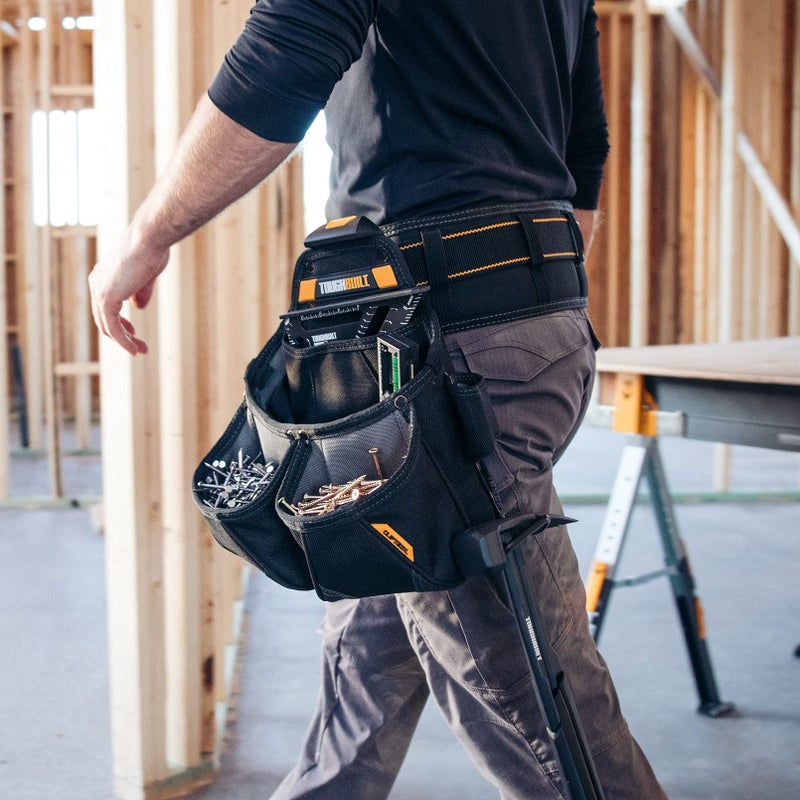 ToughBuilt ClipTech Series â€“ Framer Pouch, Heavy-Duty Tool Pouch ClipTech Hub, 10 Pockets Loops, Integrated Kickstand, Reinforced 1680D Construction Professional Framer Jobsite Organization (TB-CT-02) - Image 5