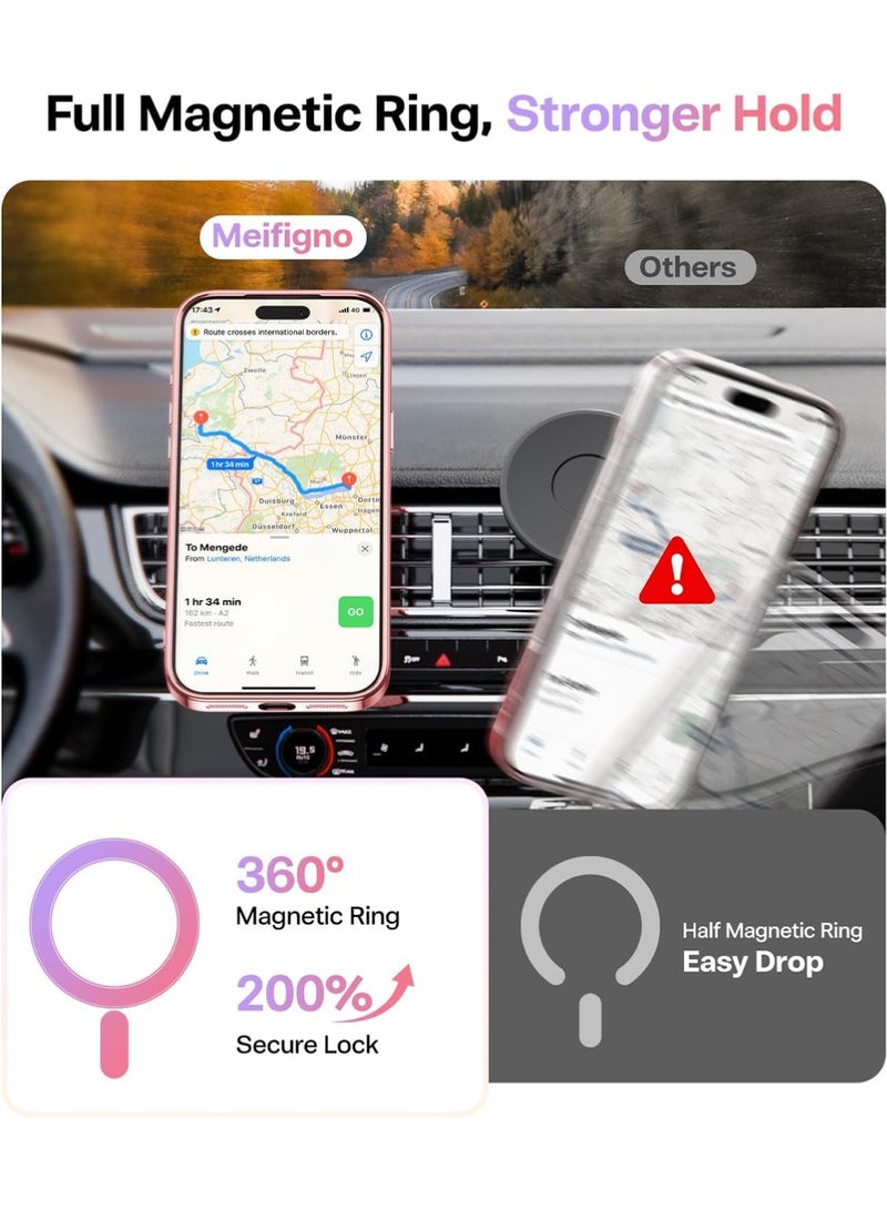 iPhone 17 Pro Max Case Cover, [Glitter Card ] [Compatible with MagSafe] [2X HD Screen Protectors] Surround Raised Lens Protection for 17 ProMax Phone Cover, Rose Gold - Image 4