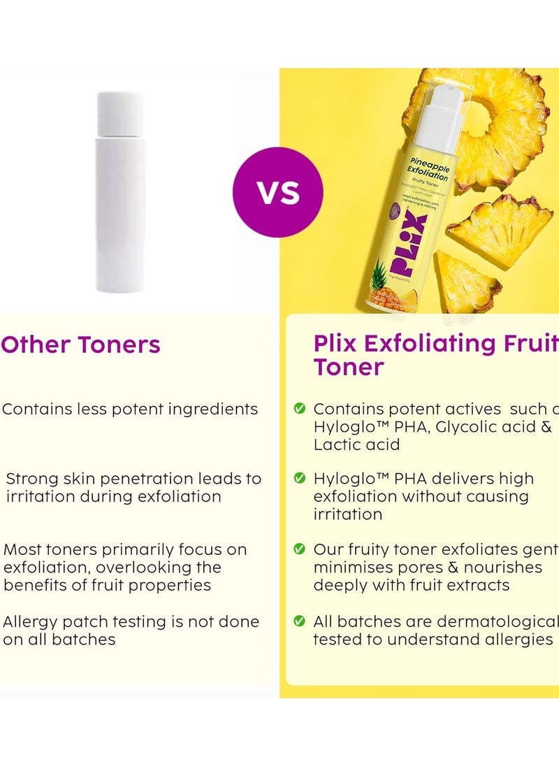 PLIX THE PLANT FIX Pineapple PHA 3% Alcohol Free Face Toner (150ml) | Pore Tightening & Mild Exfoliation for Oily, Acne Prone, Sensitive & Normal Skin | Hydrating Face Toner for Glowing Skin  - Image 5