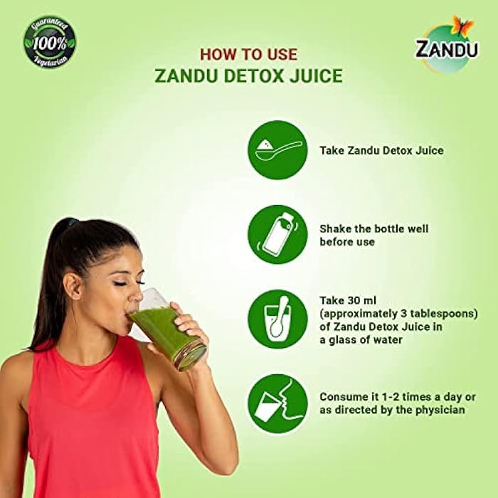 Zandu Detox Juice 500ml, Rich in Vitamin C, Helps with Body Detox and Blood Purification, 100% Ayurvedic and Natural - Image 5