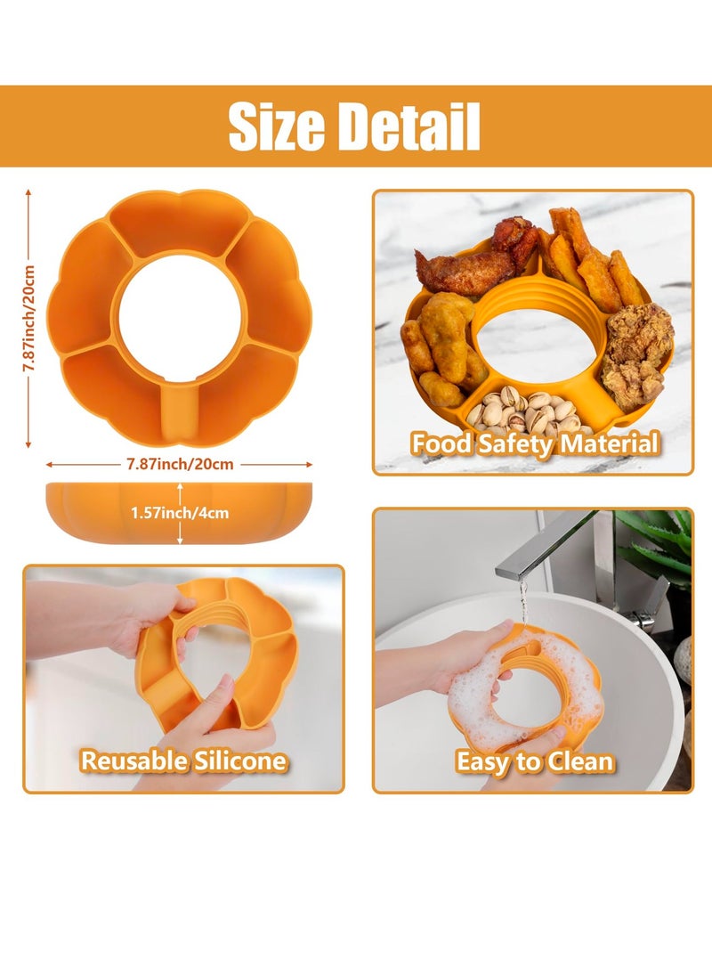 Excefore - Snack Bowl for Stanley 40 oz Cup with Handle, Snack Tray on Top for Stanley Cup Accessories, Reusable Silicone Snack Ring for Tumbler, Gifts for Women, 40 oz, orange - Image 1