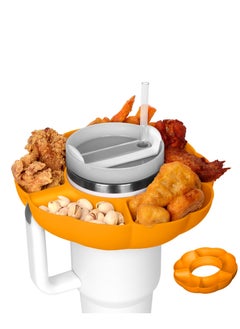 Excefore Snack Bowl for Stanley 40 oz Cup with Handle, Snack Tray on Top for Stanley Cup Accessories, Reusable Silicone Snack Ring for Tumbler, Gifts for Women, 40 oz, orange  - Image 3
