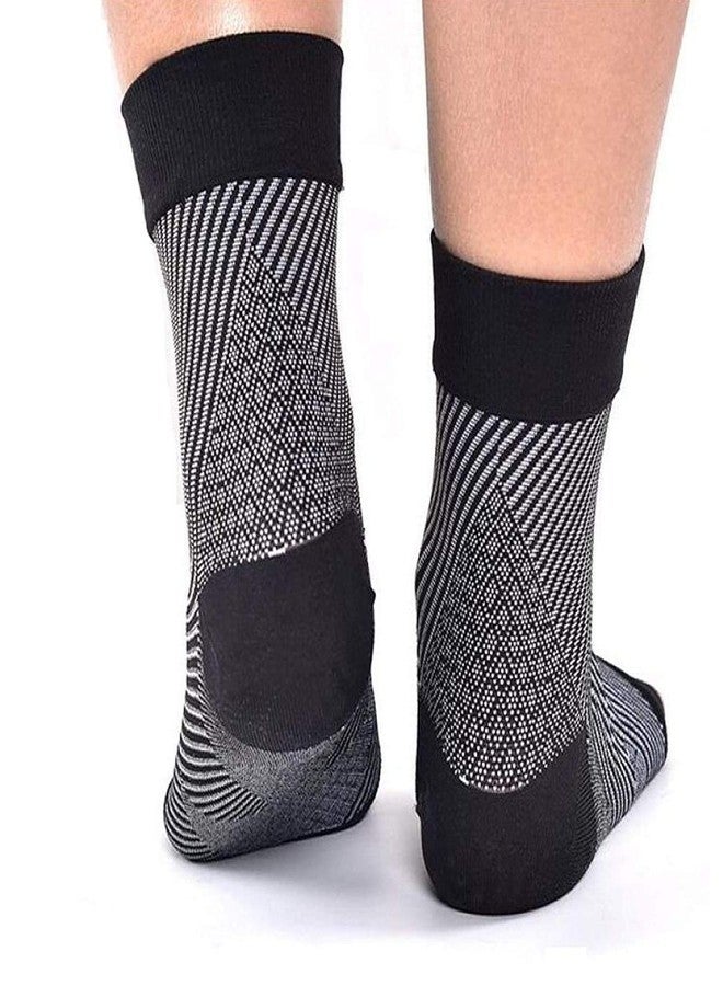 QUADA Ankle Brace Plantar Fasciitis and Ankle Support, Ankle Compression Sleeve for Achilles & Tendonitis, Foot Brace for Sprain and Heel Pain Relief, Black Ankle Brace for Women & Men (BLACK) - Image 2