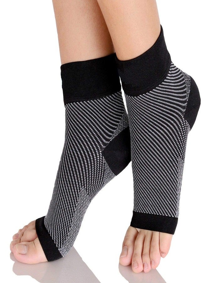 QUADA Ankle Brace Plantar Fasciitis and Ankle Support, Ankle Compression Sleeve for Achilles & Tendonitis, Foot Brace for Sprain and Heel Pain Relief, Black Ankle Brace for Women & Men (BLACK) - Image 1