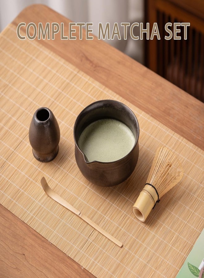 Ochcahser Matcha Set, Japanese Tea Set Includes Matcha Bowl with Spout, Matcha Whisk Holder (chasen), Bamboo Matcha Whisk and Bamboo Scoop, Ceramic Matcha Kit for Tea Lovers - Image 2