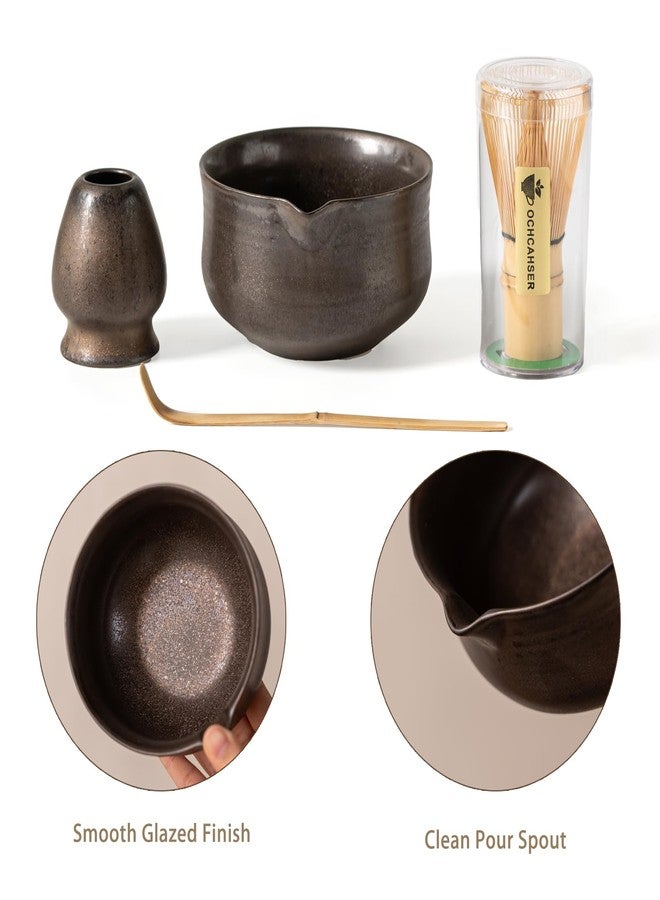Ochcahser Matcha Set, Japanese Tea Set Includes Matcha Bowl with Spout, Matcha Whisk Holder (chasen), Bamboo Matcha Whisk and Bamboo Scoop, Ceramic Matcha Kit for Tea Lovers - Image 4
