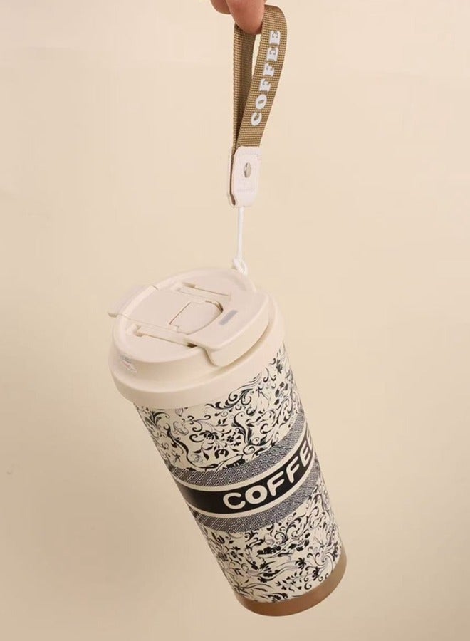 HOOPZOZA Travel Coffee Mug 17Oz/500ml Double-wall Vacuum Insulated Coffee Cup Stainless Steel Insulated Tumbler Tea Cup for Hot or Cold Brew Coffee Ideal Gift - Image 5