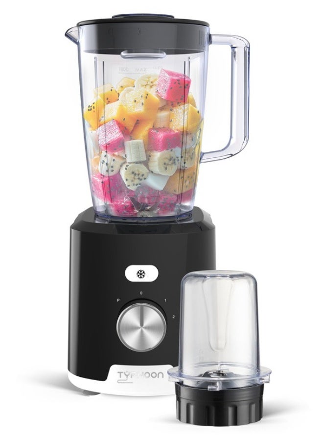 Blender and Dry Grinder - 650 Watts - 1.8 Liters - Black - TY-02-003 B