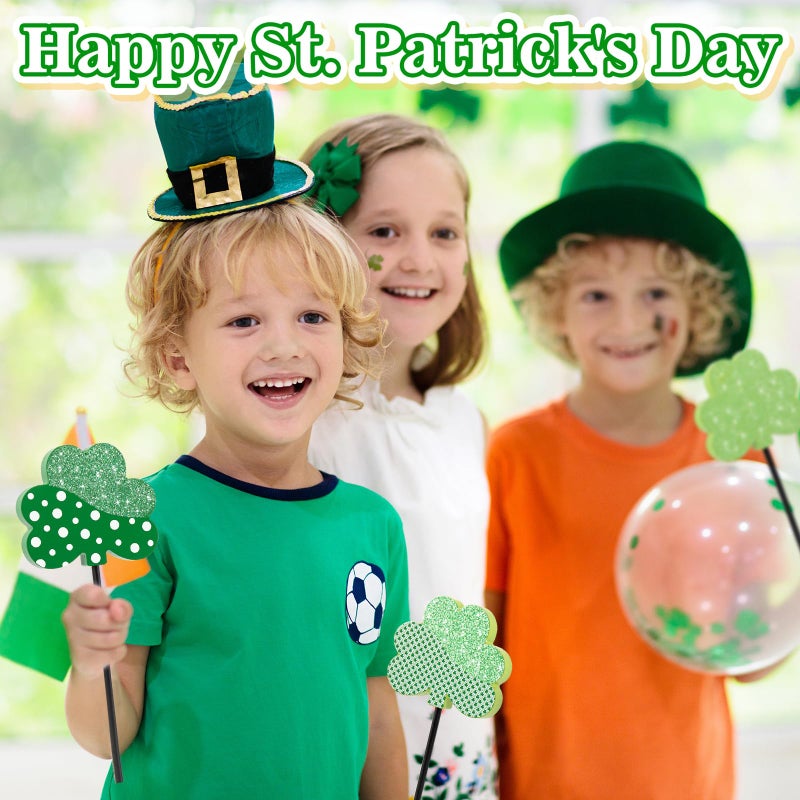 Hedeey 3 Pieces St. Patrick's Day Tiered Tray Decor, St. Patrick's Table Decor Shamrock Wooden Set, Irish-Themed Shamrock Decor, Green Lucky Shamrocks for Home Decor (Light Green) - Image 5