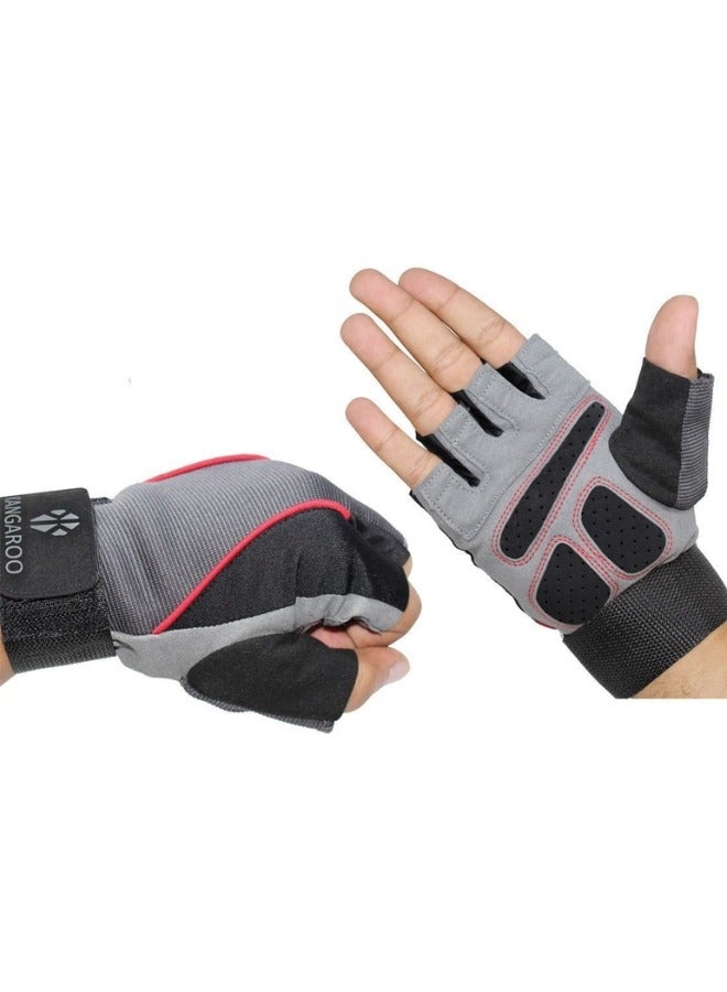 كانجرو قفاز رياضي من Kangaroo مع رباط معصم طويل – قفازات جيم مريحة قابلة للتنفس مضادة للانزلاق من أقمشة صديقة للبيئة مع دعم للمعصم 30 سم لتمارين آمنة ومريحة - Image 2