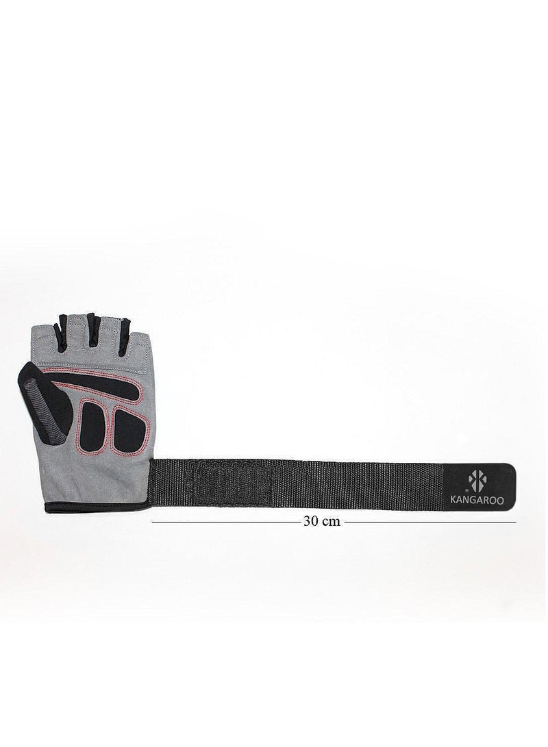 كانجرو قفاز رياضي من Kangaroo مع رباط معصم طويل – قفازات جيم مريحة قابلة للتنفس مضادة للانزلاق من أقمشة صديقة للبيئة مع دعم للمعصم 30 سم لتمارين آمنة ومريحة - Image 4