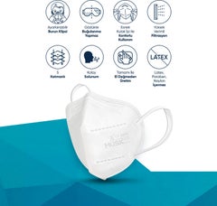 MUSK FFP2/N95 Mask White Color 60 Pieces  - Image 4