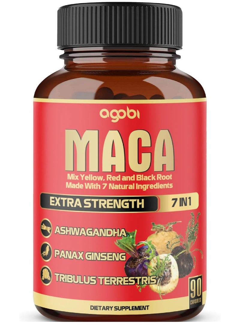 agobi Maca 7 In 1 Made With 7 Natural Ingredients 8050 MG Extra Strength - 90 Capsules - Image 1