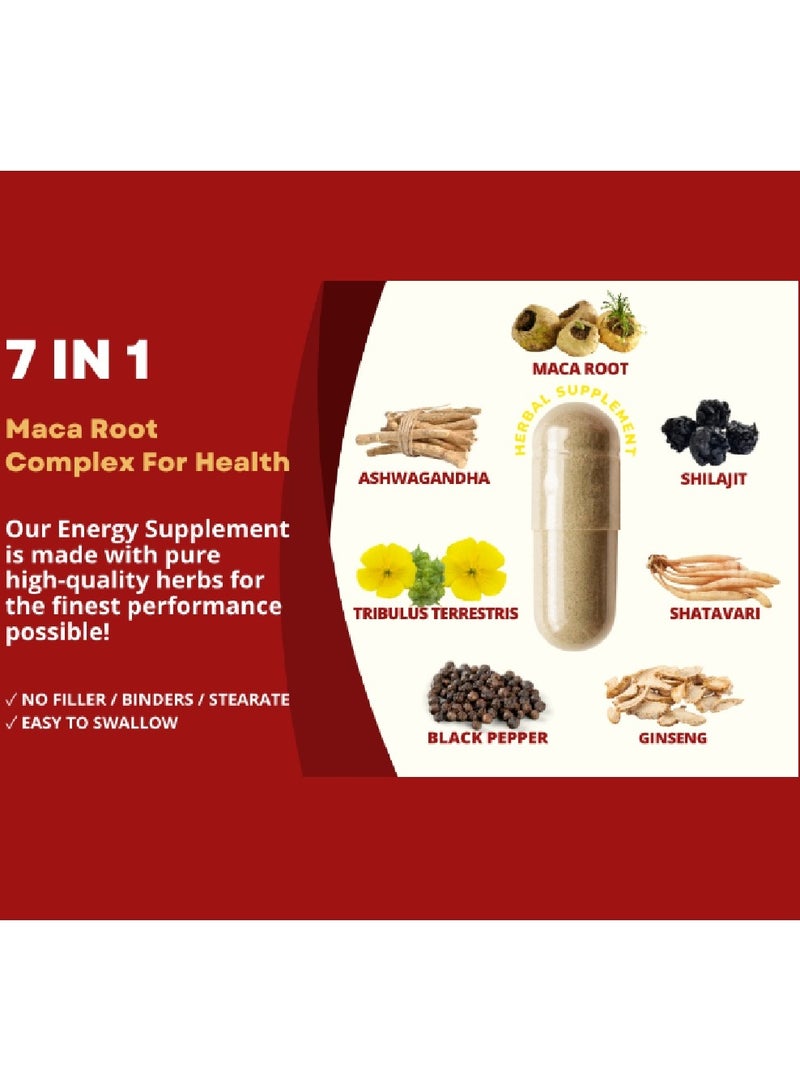 agobi Maca 7 In 1 Made With 7 Natural Ingredients 8050 MG Extra Strength - 90 Capsules - Image 5