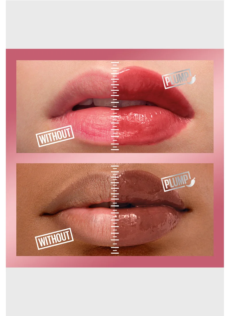 MAYBELLINE NEW YORK Lifter Plump, Hydrating Lip Plumping Gloss With Chilli Pepper (Cocoa Zing)
