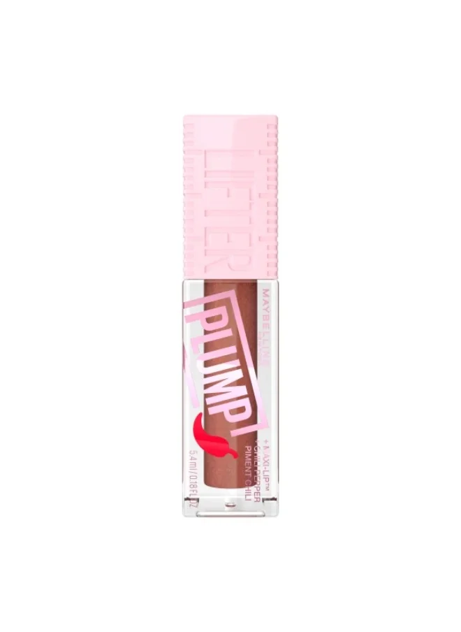 MAYBELLINE NEW YORK Lifter Plump, Hydrating Lip Plumping Gloss With Chilli Pepper (Cocoa Zing)